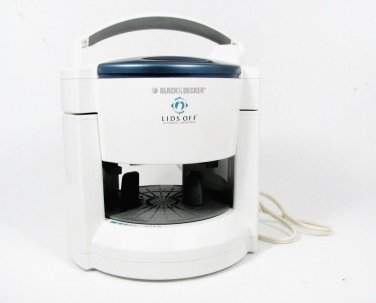 Black & Decker White Automatic Electric Jar Opener Lids Off JW200