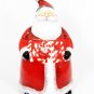 Certified Int'l Red Cookie Jar Candy Cane Santa Stephanie Stouffer 12 1/4"