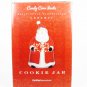 Certified Int'l Red Cookie Jar Candy Cane Santa Stephanie Stouffer 12 1/4"