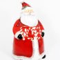 Certified Int'l Red Cookie Jar Candy Cane Santa Stephanie Stouffer 12 1/4"