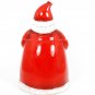 Certified Int'l Red Cookie Jar Candy Cane Santa Stephanie Stouffer 12 1/4"