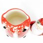 Certified Int'l Red Cookie Jar Candy Cane Santa Stephanie Stouffer 12 1/4"