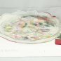 Home Beautiful Joyous Season Round Glass Hostess Platter Bell Bow Holly 14"