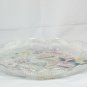 Home Beautiful Joyous Season Round Glass Hostess Platter Bell Bow Holly 14"