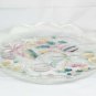 Home Beautiful Joyous Season Round Glass Hostess Platter Bell Bow Holly 14"