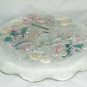 Home Beautiful Joyous Season Round Glass Hostess Platter Bell Bow Holly 14"