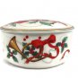 Mikasa Maxima Round Trinket Box Porcelain Holly Berry Ribbon Jubilation Trumpet