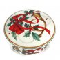 Mikasa Maxima Round Trinket Box Porcelain Holly Berry Ribbon Jubilation Trumpet