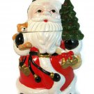 Santa Claus Storage Christmas 11 1/4" Cookie Jar Painted Ceramic w/ Original Box