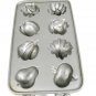 John Wright Cookie Metal Mold Cast Iron Cornbread Muffin Pan Fruit Vegetable
