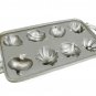 John Wright Cookie Metal Mold Cast Iron Cornbread Muffin Pan Fruit Vegetable