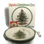 Spode Christmas Tree Tidbit Tray Serving Tray Single Gold Handle 10 3/4"