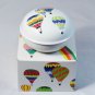 Mikasa Up Up & Away Hot Air Balloons White Round Covered Box Trinket 4.5"