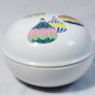 Mikasa Up Up & Away Hot Air Balloons White Round Covered Box Trinket 4.5"