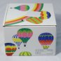 Mikasa Up Up & Away Hot Air Balloons White Round Covered Box Trinket 4.5"