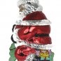 Towle Silversmiths Retro Metallic Christmas Santa Cookie Jar Kitchen Accessories