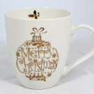 Pfaltzgraff Merry Christmas Ball Ornament Holly Berry Mug Cup Tapered White 12Oz