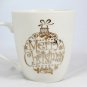 Pfaltzgraff Merry Christmas Ball Ornament Holly Berry Mug Cup Tapered White 12Oz