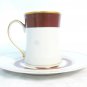 Fitz and Floyd White Red Cup & Saucer Set Renaisance & Charade Red Gold Band