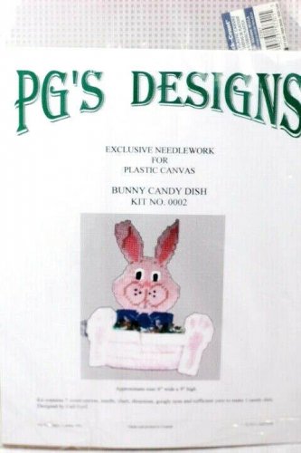 PG'S Designs Easter Bunny Candy Dish Plastic Canvas Needlework Kit 0002