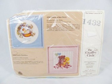 The Creative Circle Little Buddies Bear & Duck Embroidery Kit #1432  9" x 9"