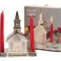Wm. A. Rogers Oneida Silversmiths Holiday Church Lights w/ Candles Silverplate