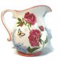 Harry & David Pitcher Water Juice Floral Peonies Butterfly Hydrangeas 7 1/4"