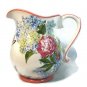 Harry & David Pitcher Water Juice Floral Peonies Butterfly Hydrangeas 7 1/4"