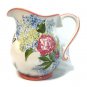 Harry & David Pitcher Water Juice Floral Peonies Butterfly Hydrangeas 7 1/4"