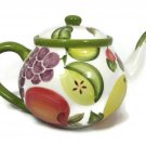 Pacific Rim Ceramic Teapot Fruit Melon Pineapple Mango Grapes Handpainted 32 Oz