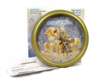 Mark Feldstein Musical Clock 12 Hour Make a Wish Angel Christmas Carol w/ Box