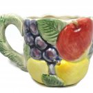 Fitz and Floyd Ironstone Mug Cup Fruit Pattern Leaves Handle 12 Oz