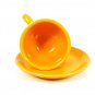 Fiesta Homer Laughlin Cup Saucer Set Orange Lead Free 6 Oz Made in USA