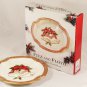 Fitz and Floyd Essentials Holiday Bells Cookie Canape Plate Handcrafted 8 5/8"