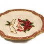 Fitz and Floyd Essentials Holiday Bells Cookie Canape Plate Handcrafted 8 5/8"
