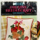 Avon Creative Needlecraft Crewel Embroidery Kit Basket of Strawberries Pillow