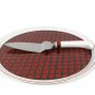 Toscany Collection Porcelain 11" Tartan Cake Platter with Server & Original Box