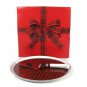 Toscany Collection Porcelain 11" Tartan Cake Platter with Server & Original Box