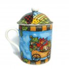 Center Street Design Blue Coffee Mug Cupe Red Lidded Cozycups 8 Oz