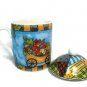 Center Street Design Blue Coffee Mug Cupe Red Lidded Cozycups 8 Oz