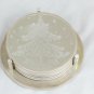International Silver 7 Piece Coaster Set Silverplated Christmas Tree 3 3/8"