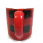 Have A Holly Jolly Christmas Coffee Tea Mug Cup Red & Black Plaid & Checks 16 Oz