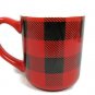 Have A Holly Jolly Christmas Coffee Tea Mug Cup Red & Black Plaid & Checks 16 Oz