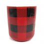 Have A Holly Jolly Christmas Coffee Tea Mug Cup Red & Black Plaid & Checks 16 Oz