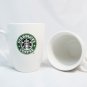 Starbucks 2007 Set of 2 White Tapered Coffee Mug Cup Mermaid Siren Logo 10.2 Oz