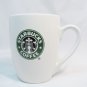 Starbucks 2007 Set of 2 White Tapered Coffee Mug Cup Mermaid Siren Logo 10.2 Oz