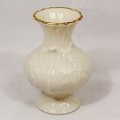 Lenox China Smal Elfin Bud Vase Leaf Pattern Gold Trim 4.5"