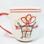 Pier 1 Imports Coffee Mug Cup Set of 2 Holiday Gift Bow Stars Red Green 16 Oz