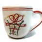 Pier 1 Imports Coffee Mug Cup Set of 2 Holiday Gift Bow Stars Red Green 16 Oz