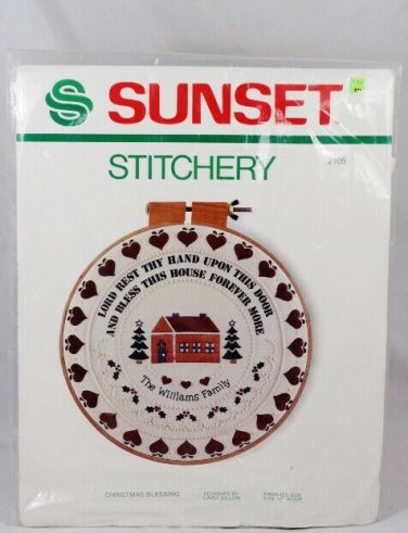 Sunset Stitchery Lord Rest Thy Hand Upon This Door Christmas Blessing 2105